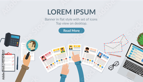 Banner in flat design style