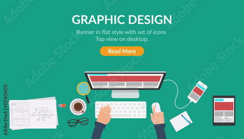 Banner in flat design style