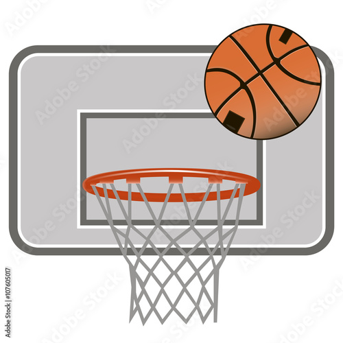 Basketball icon. The ball flies into the cart.