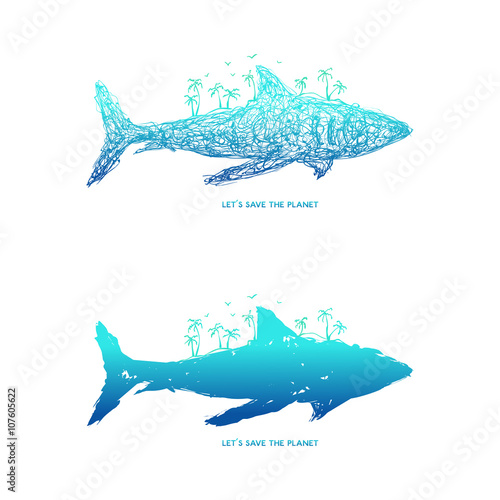 Save the planet + blue shark