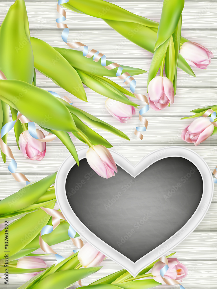 Fotografie Valentines day blackboard. EPS 10