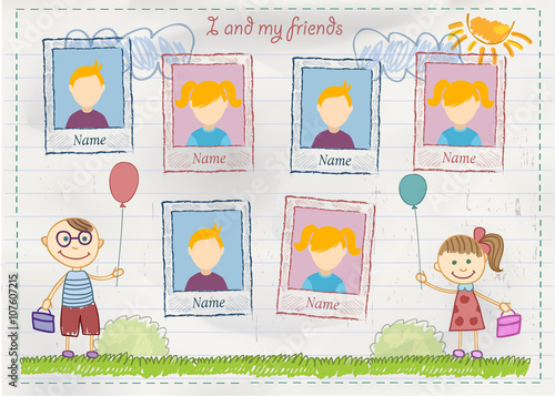 Yearbook with childrens drawings