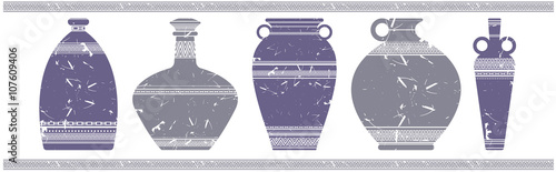 Vector image with stylish vases