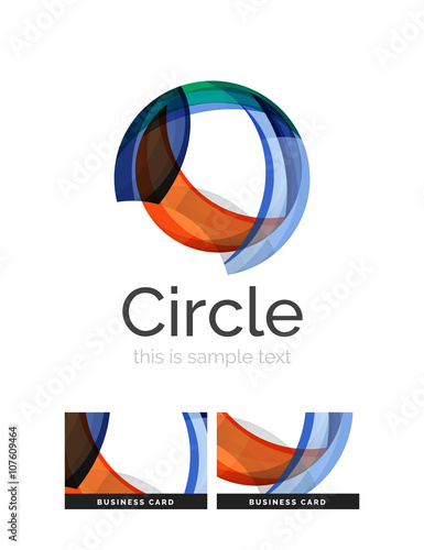 Free Download Circle logo. Transparent overlapping swirl shapes. Modern clean business icon - GFXLoad