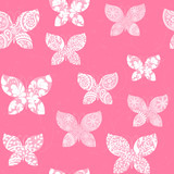 Seamless background with pink butterflies decorated with white patterns
