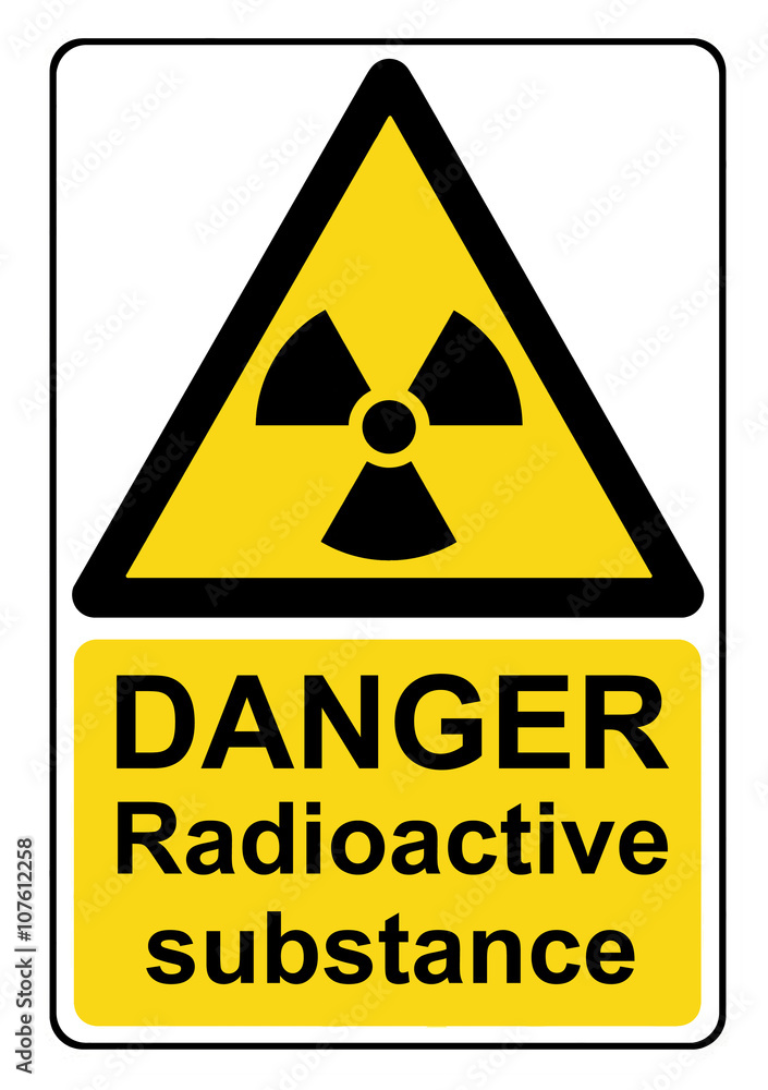 Obraz premium Danger radioactive substance yellow warning sign