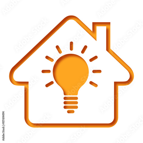 Logo maison et éclairage.