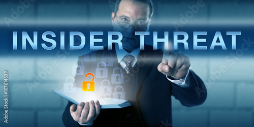 Obraz na plátně White Collar Employee Pressing INSIDER THREAT