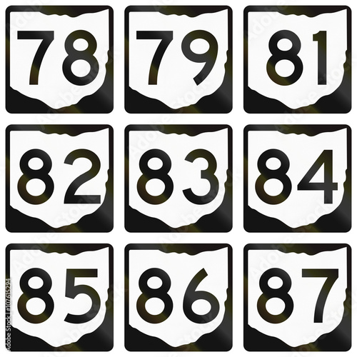 Collection of Ohio Route shields used in the United States photo