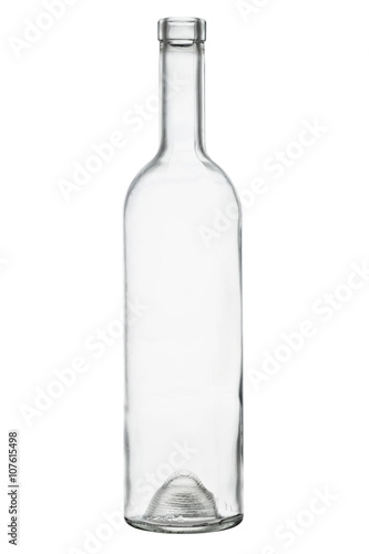 Isolated transparent bottle for white vine