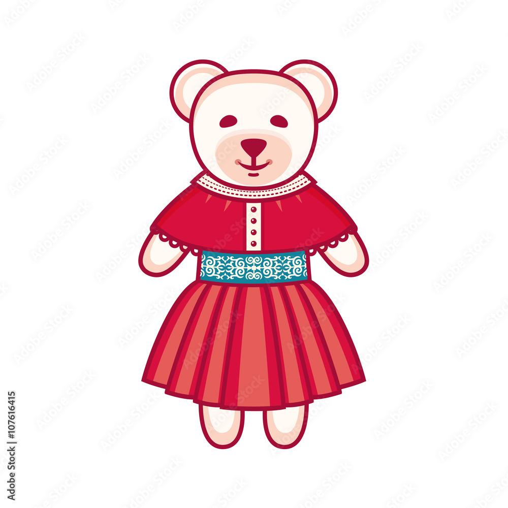 Cute bear. Vector illustration on white background