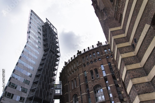 Photography Gasometers of Vienna in Austria - once gas storage tanks today residential and c