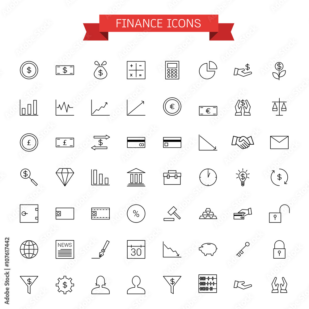Fototapeta Finance icons