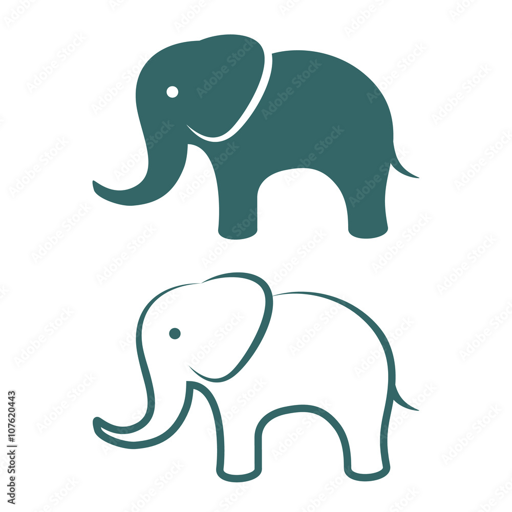 elephant icons and symbols. Vector illustration elephant icons and symbols. Vector illustration