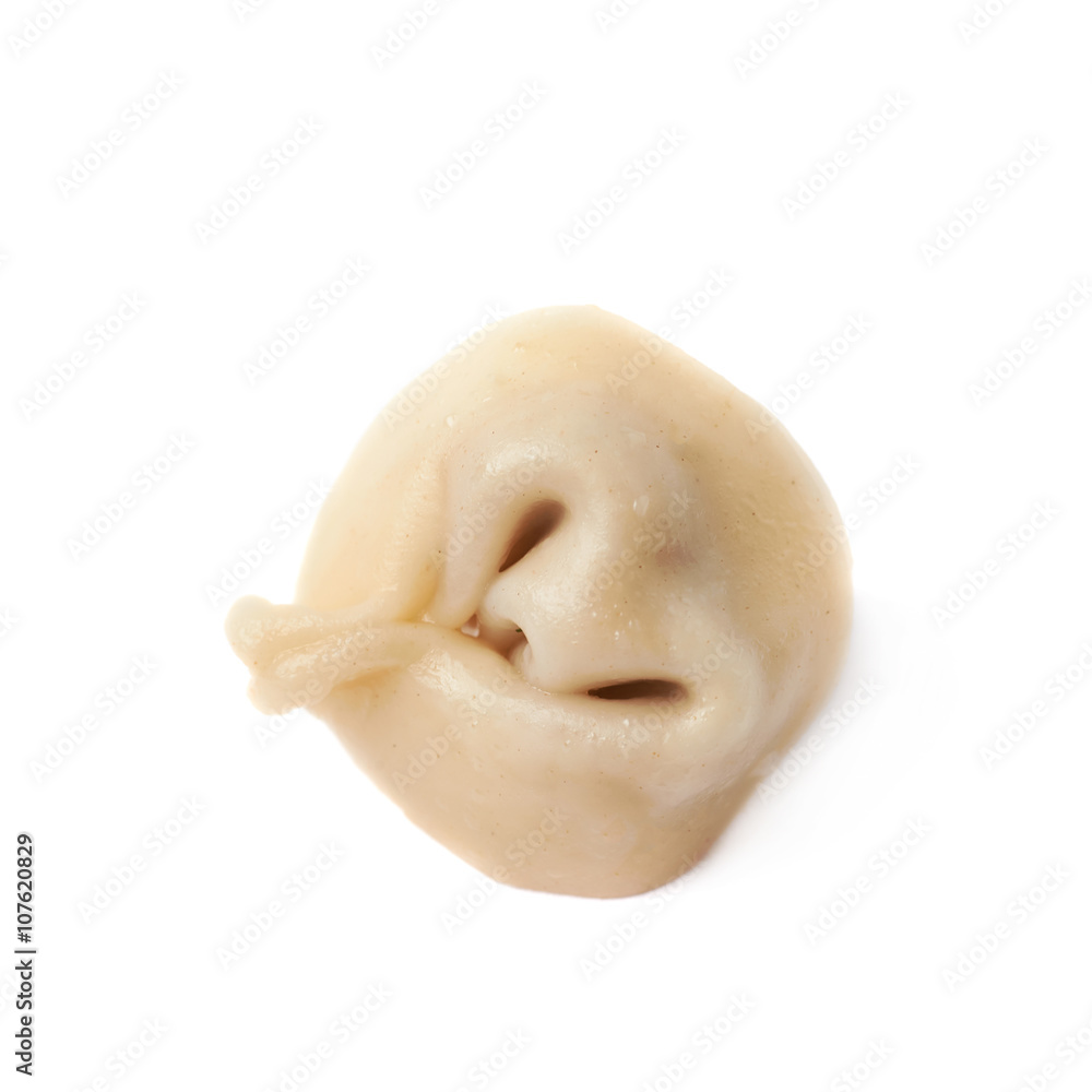 Fototapeta premium Single cooked dumpling isolated