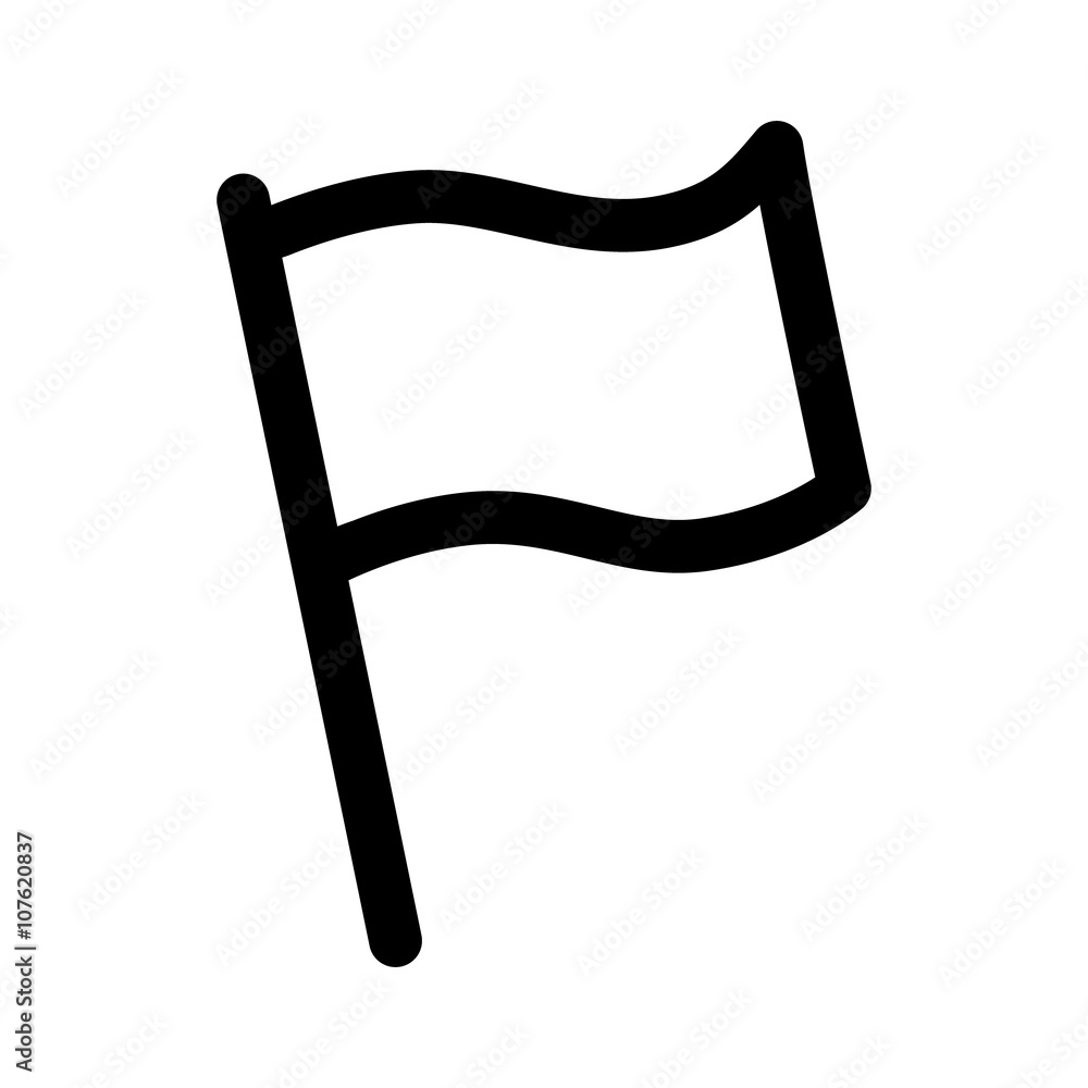 Message white flag line art icon for apps and websites Message white flag line art icon for apps and websites