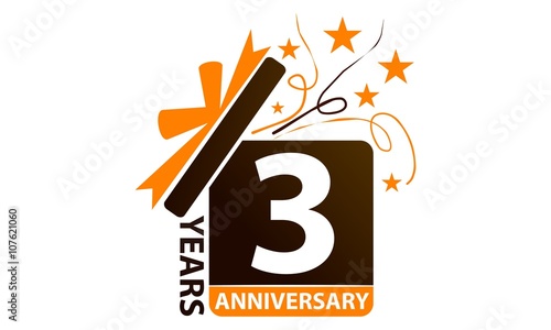 3 Years Gift Box Ribbon Anniversary 