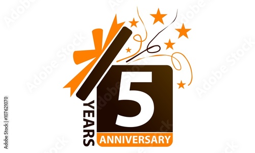 5 Years Gift Box Ribbon Anniversary 