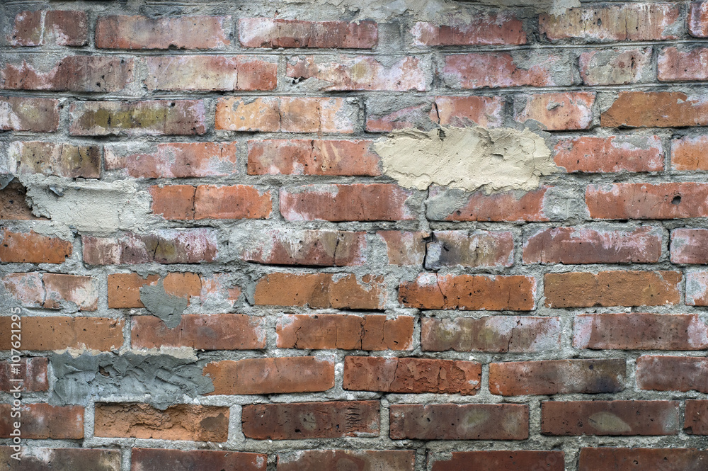 Fototapeta premium Old brick wall Old red brick background