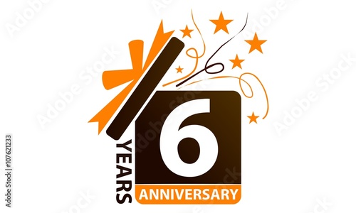 6 Years Gift Box Ribbon Anniversary 