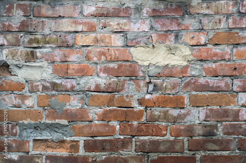 Old brick wall Old red brick background