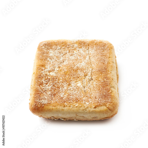 Single piece of bread bun isolated