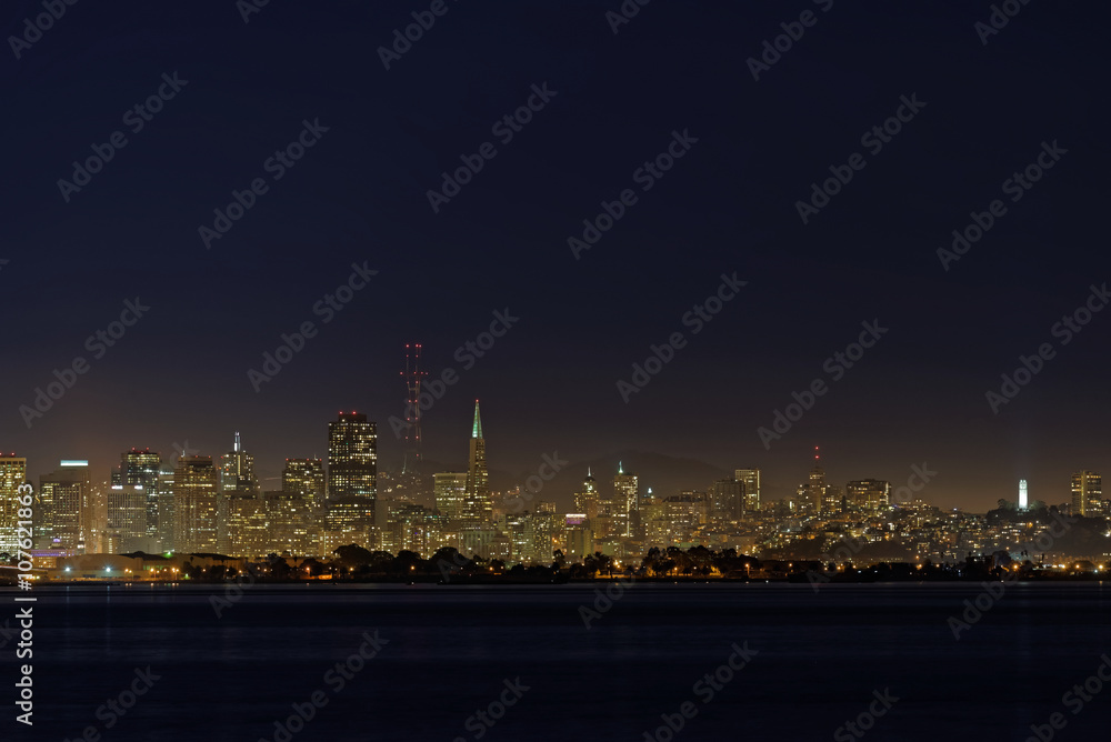 San Francisco Bay Bridge / Night view from Berkeley