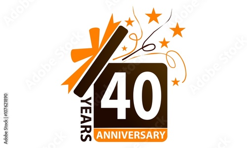 40 Years Gift Box Ribbon Anniversary 