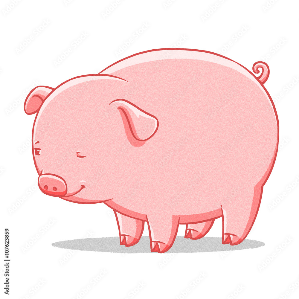 funny cartoon cute fat pig illustration funny cartoon cute fat pig illustration