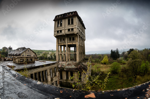 abandoned mine tower in hungary photo