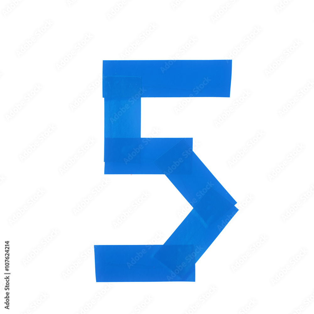 Number five symbol made of insulating tape Number five symbol made of insulating tape