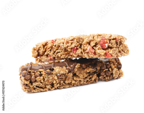 Nutrient chewy grains bars isolated photo