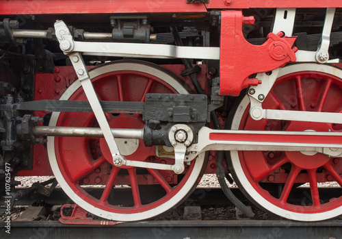 wheels of a locomotive