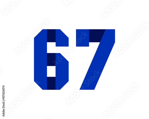 Free Download 67 blue ribbon number logo - GFXLoad