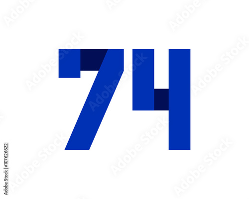 Free Download 74 blue ribbon number logo - GFXLoad