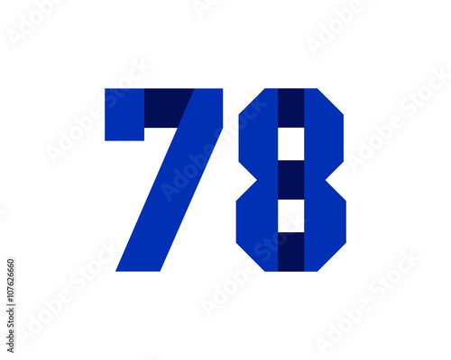 Free Download 78 blue ribbon number logo - GFXLoad