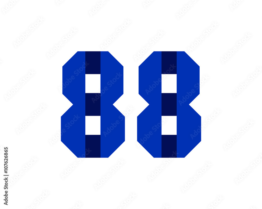 88 blue ribbon number logo Stock Vector | Adobe Stock