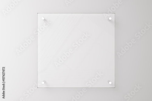 Glass plate on wall