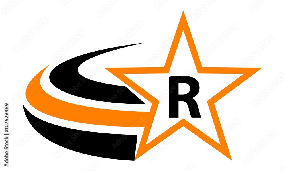 Star Swoosh Letter R Stock Vector | Adobe Stock