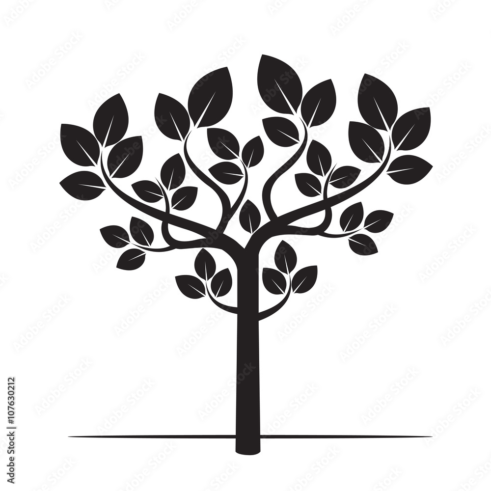 Back Tree. Vector Illustration. Back Tree. Vector Illustration.