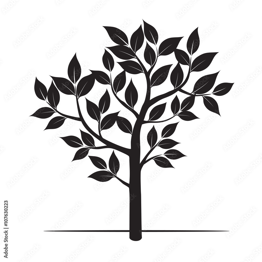 Back Tree. Vector Illustration. Back Tree. Vector Illustration.