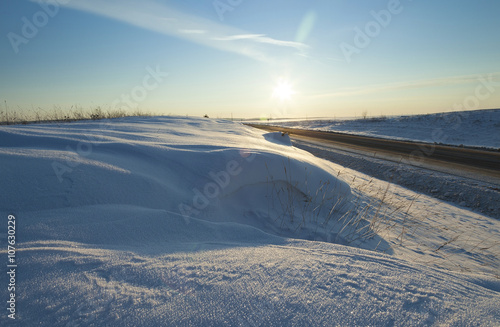 winter road   snow