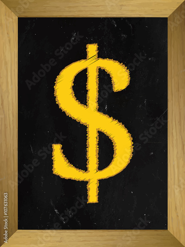 Dollar Currency Sign on a Chalkboard