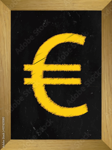 Euro Currency Sign on a Chalkboard
