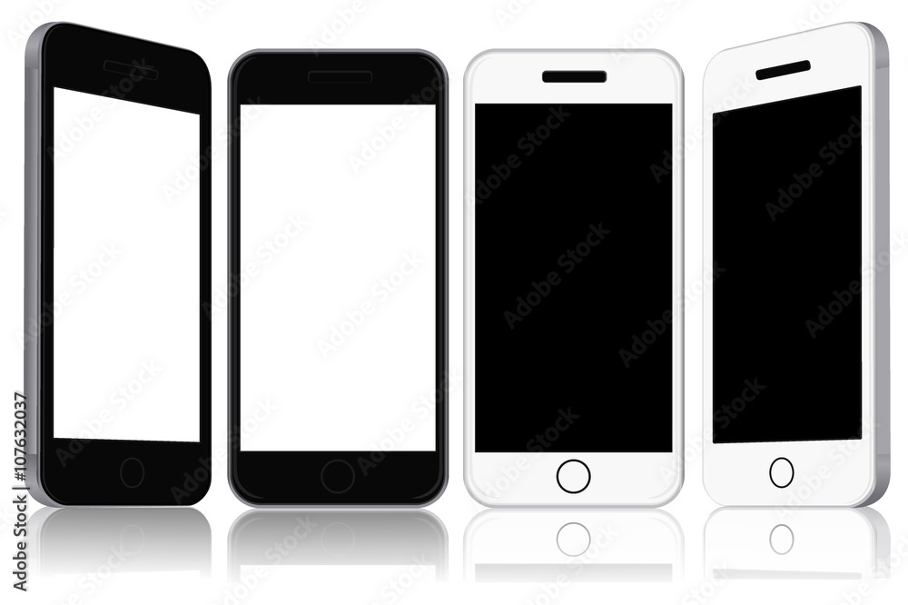 Modern touch screen phones, vector illustration Modern touch screen phones, vector illustration