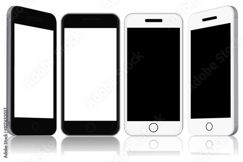 Modern touch screen phones, vector illustration