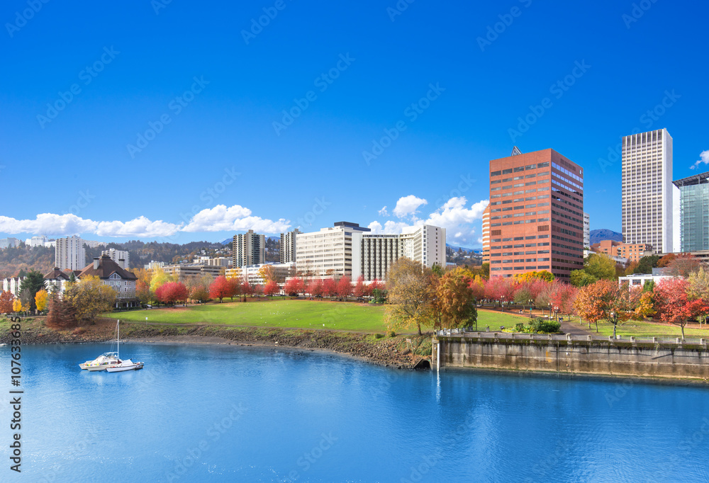 water,park,cityscape and skyline in portland