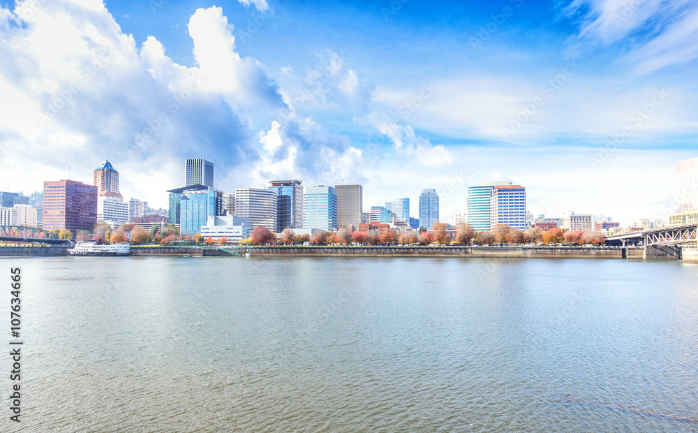 water,skyline and cityscape in portland