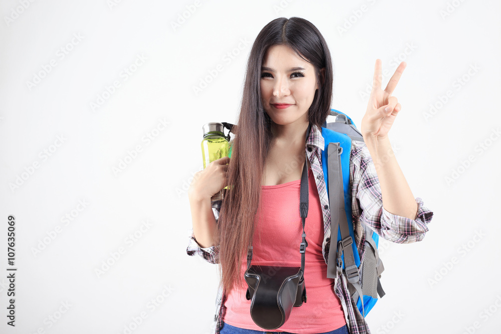 Beautiful woman traveler Beautiful woman traveler