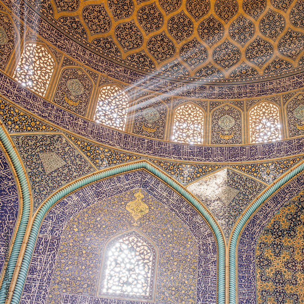 Isfahan, Iran - December 13, 2015: Sheikh Lotfollah Mosque at Na